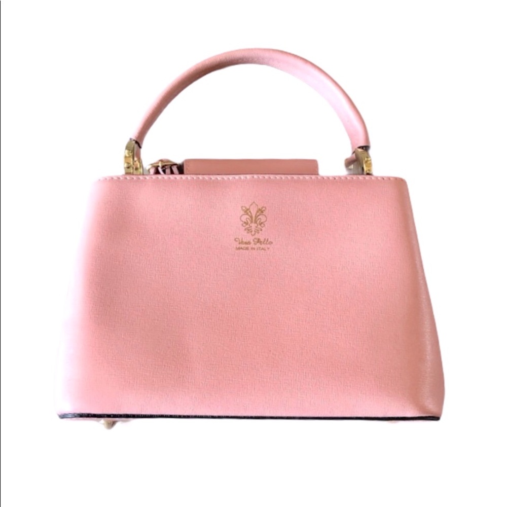 Vera Pelle Pink Leather Crossbody Made in Italy - Picture 1 of 7